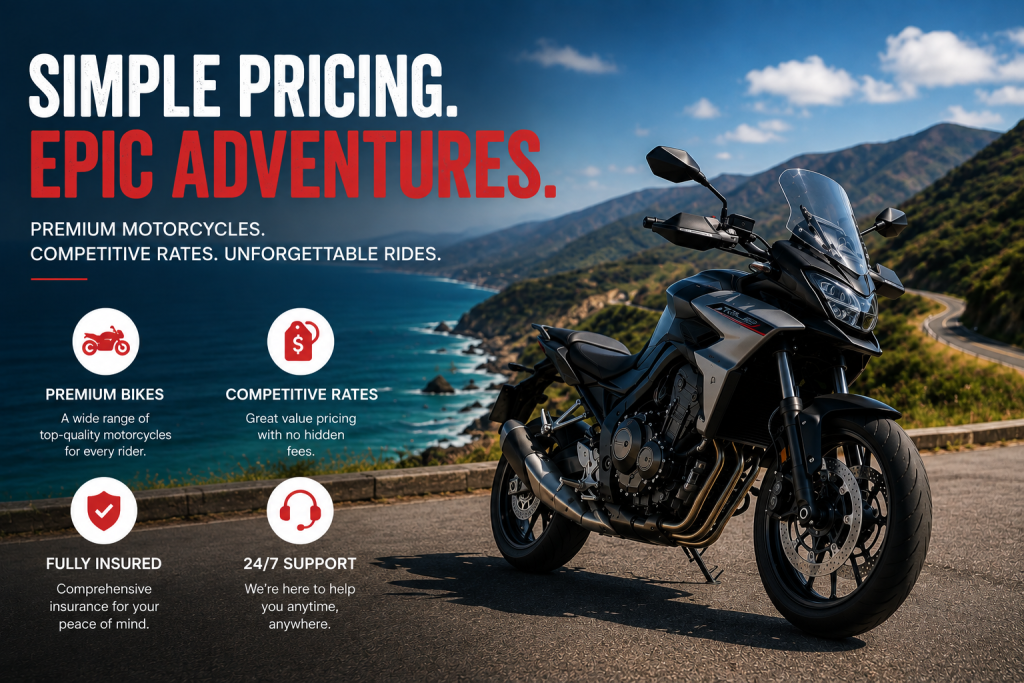 motorcycle rental pricing